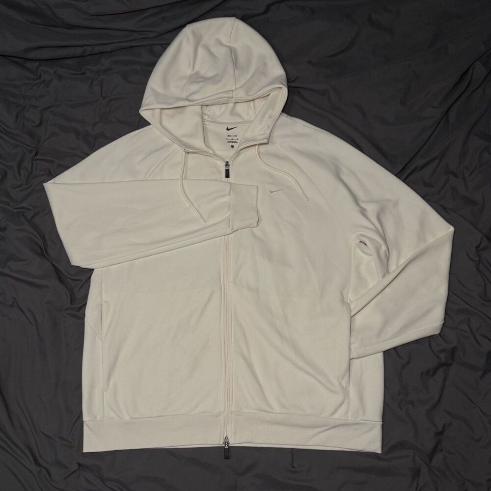 Nike Dri-FIT Primary Fleece UV Full-Zip Hoodie Men's XL Pale Ivory FZ0967-110